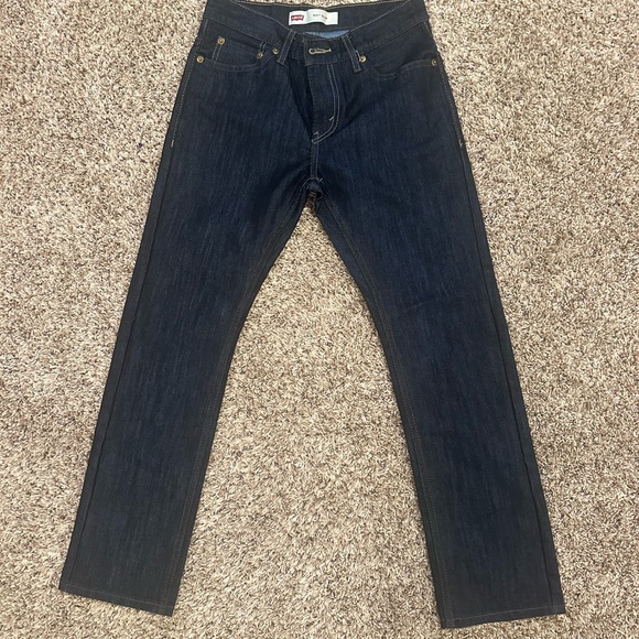 Levi's 511 Denim Slim Fit Boys Dark Blue Jeans Size 14 Reg 27/27 Be School Ready - Picture 4 of 5